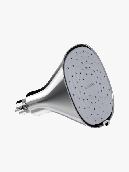 Canopy Filtered Showerhead silver showerhead on light gray background