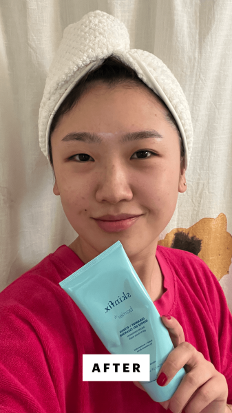 Han after applying the Skinfix Barrier Ceramide  Ectoin Gentle Gel Cleanser